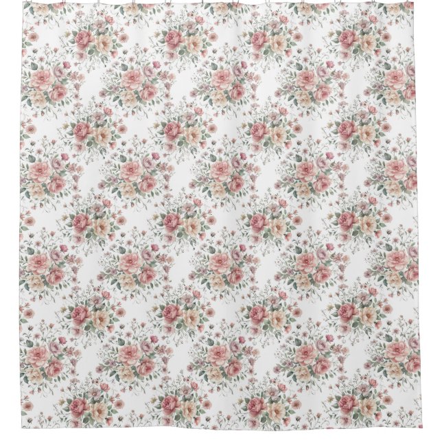 vintage floral bouquets duschvorhang (Vorderseite)