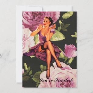 Vintage Floral Brautparty Junggesellinnenabschied Einladung