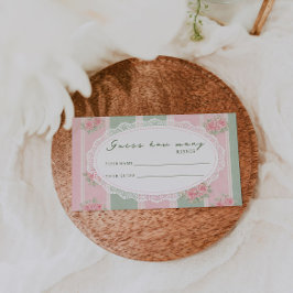 Vintage Floral Bridal Shower Guess How Many Begleitkarte