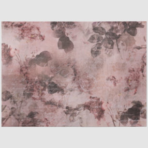 Vintage floral Burgundy Rose Ephemera Decoupage Seidenpapier