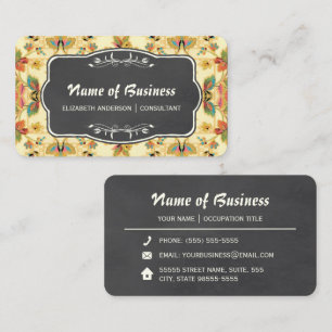 Vintage Floral Consultant Design Visitenkarte