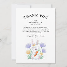 Vintage Floral Cute Little Rabbit Baby Shower