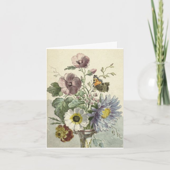 Vintage floral Dankeschön Karte (Vorderseite)