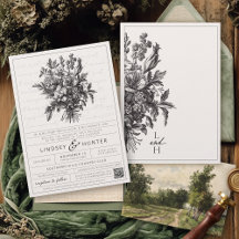 Vintage Floral Elegant Ivory Christian Wedding