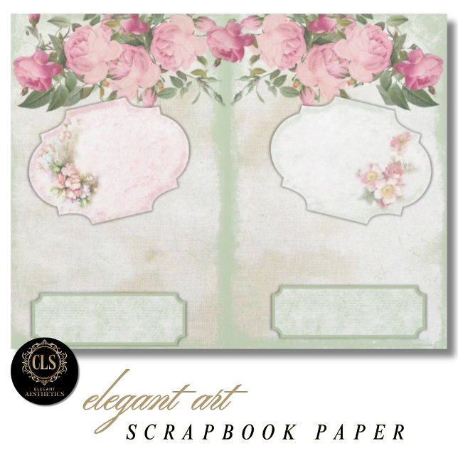 Vintage Floral Ephemera #11 Scrapbook Papier  (Decoupage Paper – Vintage Floral Ephemera 11)