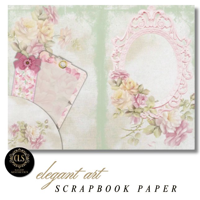 Vintage Floral Ephemera #5 Scrapbook Papier  (Decoupage Paper – Vintage Floral Ephemera 5)