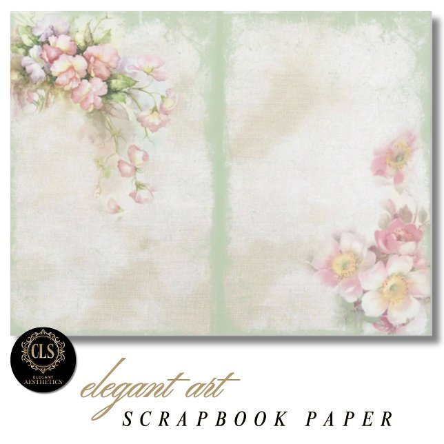 Vintage Floral Ephemera #8 Scrapbook Papier  (Decoupage Paper – Vintage Floral Ephemera 8)