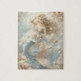Vintage Floral Fantasy Meerjungfrau Pastell Nostal Puzzle