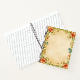Vintage Floral Frame Design  Notizbuch