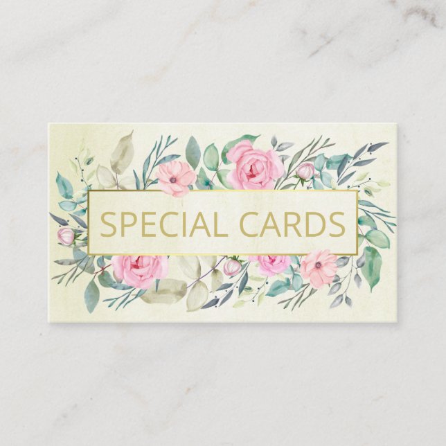 Vintage Floral Frame Handmade Cards Scrapbooking Visitenkarte (Vorderseite)