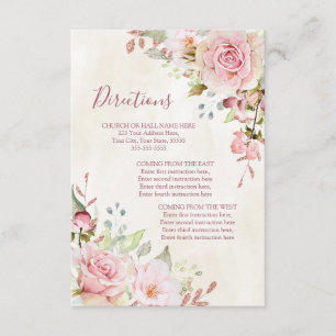 Vintage Floral Frühlingshochzeit Richtungs Einlage Begleitkarte