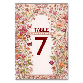 Vintage Floral Garden Bridal Shower  Tischnummer