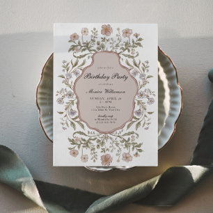 Vintage Floral Geburtstag Einladung
