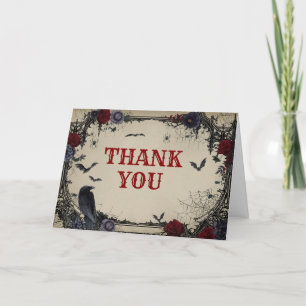 Vintage Floral Gothic Babyparty Dankeskarte