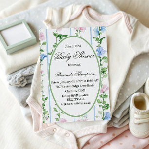Vintage Floral Grandmillennial Babyparty Einladung