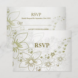 Vintage Floral Greenery Elegante Hochzeitsfeier RSVP Karte