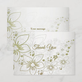 Vintage Floral Grün Elegante Hochzeit Dankeskarte