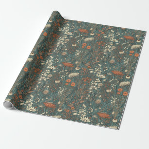 Vintage, floral, Herbst, Feld mit Wildblumen Geschenkpapier
