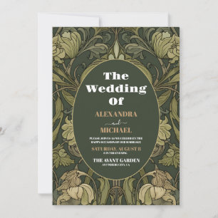 Vintage-Floral-Hochzeitsdekoration im Jugendstil Einladung
