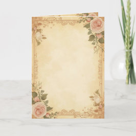 Vintage Floral Invitation Elegant Rose Design Karte