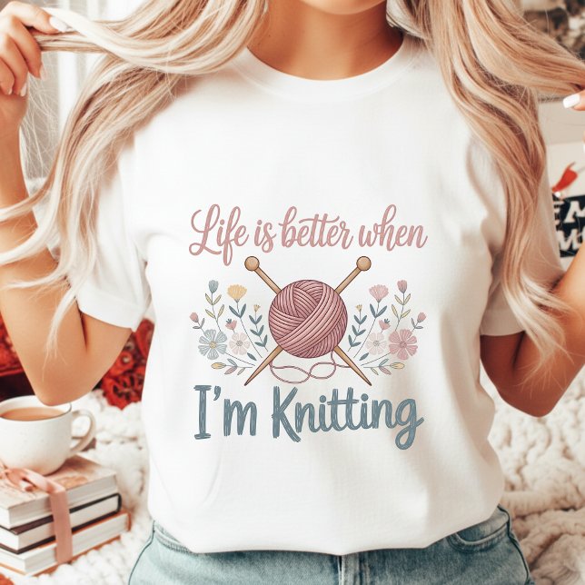 Vintage Floral Knitting Lover Women's T-Shirt (Von Creator hochgeladen)
