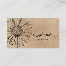 Vintage floral Kraft Minimalistisch Handmade Visitenkarte