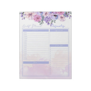 Vintage Floral Lavendel Lila Tagesplaner Aufgabenl Notizblock
