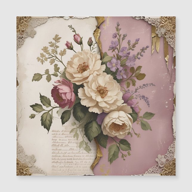 Vintage Floral - Magnetic Card  Magnetkarte (Vorderseite)