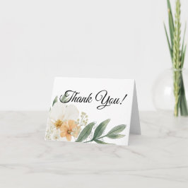 Vintage Floral Minimalistic Folded Thank You Cards Dankeskarte