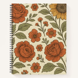 Vintage Floral Notebook – Cozy Botanical Flower  Notizbuch