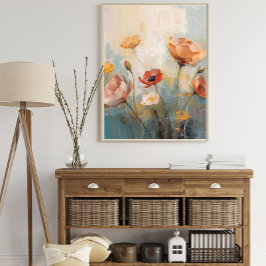 Vintage Floral Oil Painting Poster