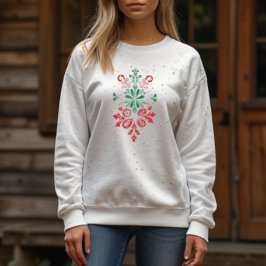 Vintage Floral Ornament - Holiday Design  Sweatshirt