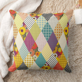 vintage floral patchwork quilt kissen