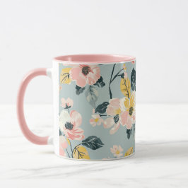 Vintage Floral Pattern Coffee Mug Tasse