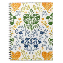 Vintage Floral Pattern Notebook Notizblock