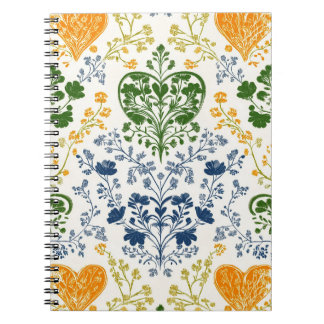 Vintage Floral Pattern Notebook Notizblock