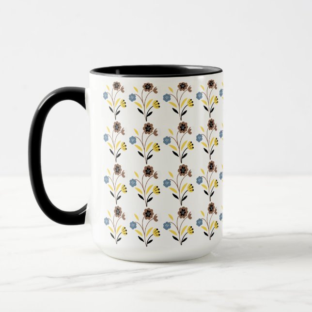 Vintage Floral Pattern – Retro Botanical Seamless  Tasse (Links)