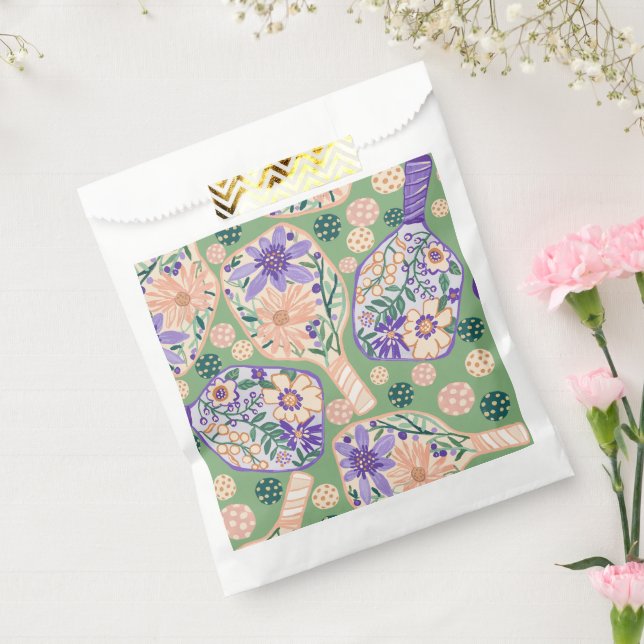 Vintage Floral Pickleball Design Geschenktütchen (Versiegelt)