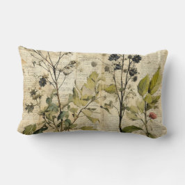 Vintage Floral Print Pillow Lendenkissen