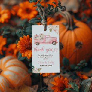 Vintage Floral Pumpkin Truck Kinderdusche Geschenkanhänger