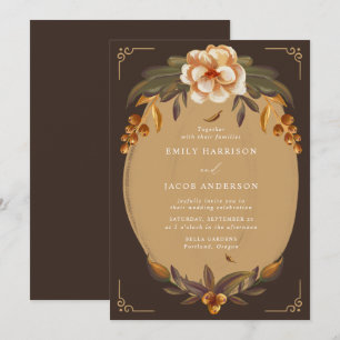 Vintage Floral Rahmen Hochzeit Einladung