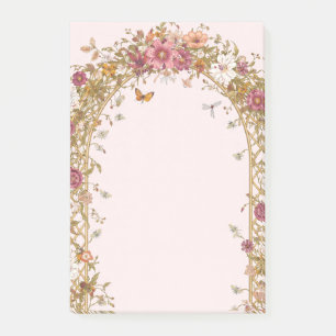 Vintage Floral Romantische Pink Botanische Post-it Klebezettel