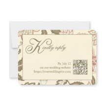 Vintage Floral Sage Grün QR-Code Hochzeit RSVP