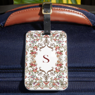 Vintage Floral scrolls Gepäckanhänger