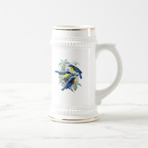 Vintage Floral Songbirds Bekleidung und Geschenke Bierglas