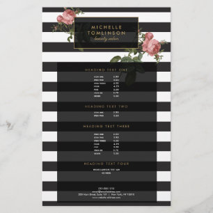 Vintage Floral Striped Salon II Flyer