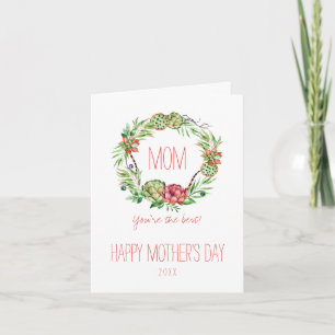 Vintage Floral Sukkulente Muttertag Karte