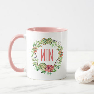 Vintage Floral Sukkulente Muttertag Tasse