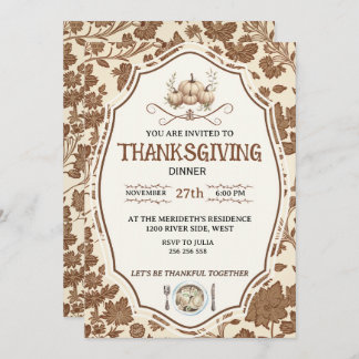 Vintage Floral Thanksgiving Einladung