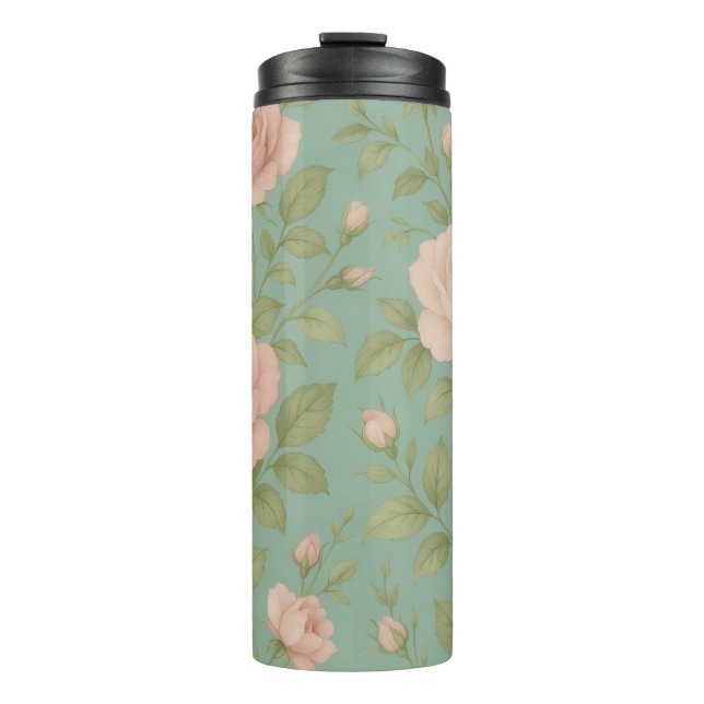 Vintage Floral Thermal Tumbler Thermosbecher (Vorderseite)